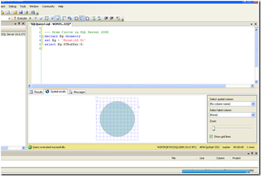 SIVA SQL Server: Using Spatial Data type to draw circle in SQL Server 2008